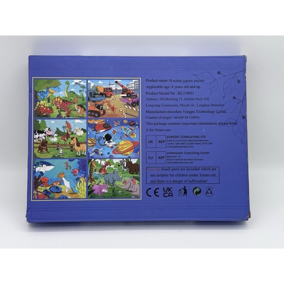 Wooden Jigsaw Puzzles Set Of 6 Children’s Ocean Farm Zoo Space Trucks Dinosaurs - Picture 2 of 5